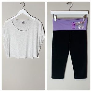 PINK Victoria’s Secret Cropped Yoga Outfit Purple